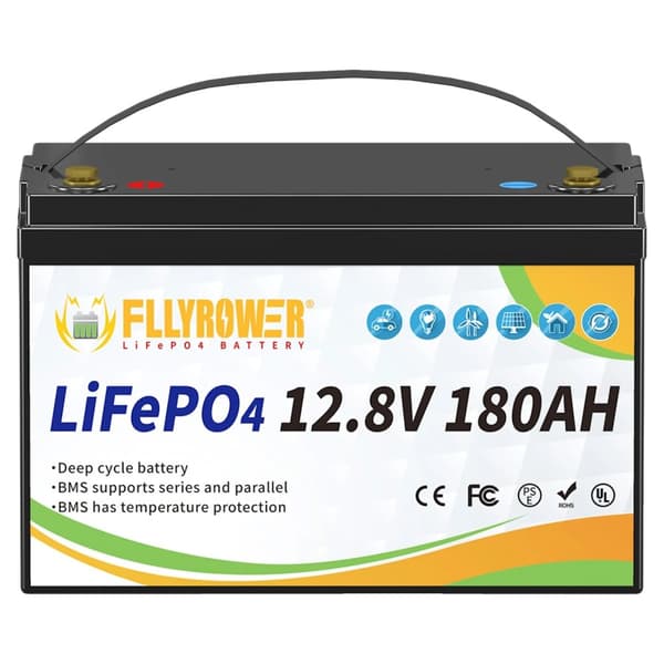 12V 180Ah Lithium Jernfosfat Batteri, 6000 Cykler, Ideel til Brug i Campingvogn og Solenergi,12v 180Ah Lithium-jernfosfat