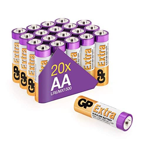 AA Batterier - Paket med 20 | GP Extra | Alkaliska Batterier AA LR6 1,5V | Lång Livslängd | Perfekt för Elektroniska Enheter, Leksaker, Fjärrkontrolle