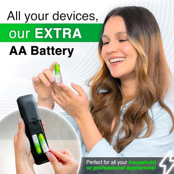 GP Alkaliska AA- batteri 80-pack| GP Extra |15A/LR6 1.5V batteri | Lång livslängd, högre effektivitet och daglig användning
