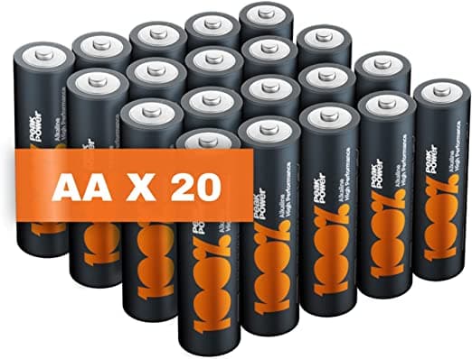 100% PeakPower Alkaliska AA- batteri 20-pack| 100% PeakPower |15A/LR6 1.5V batteri | Lång livslängd, högre effektivitet och daglig användning