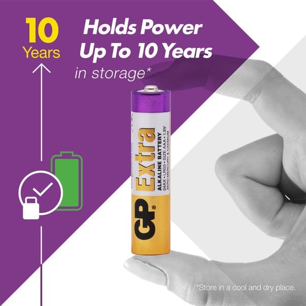 GP Alkaliska AAA- batteri 80-pack| GP Extra |24A/LR3 1.5V batteri | Lång livslängd, högre effektivitet och daglig användning