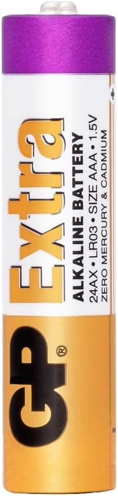 GP Alkaliska AAA- batteri 80-pack| GP Extra |24A/LR3 1.5V batteri | Lång livslängd, högre effektivitet och daglig användning