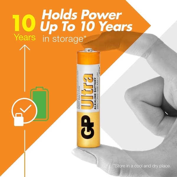 GP Alkaliska AAA- batteri 48-pack| GP Ultra |24A/LR3 1.5V batteri | Lång livslängd, högre effektivitet och daglig användning