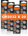 Miniatyrbild 1 av 6: 100% PeakPower CR2032 - Litiumbatteri 20-pack| 100% PeakPower | CR 2032 3V batteri | Lång livslängd, högre effektivitet och daglig användning