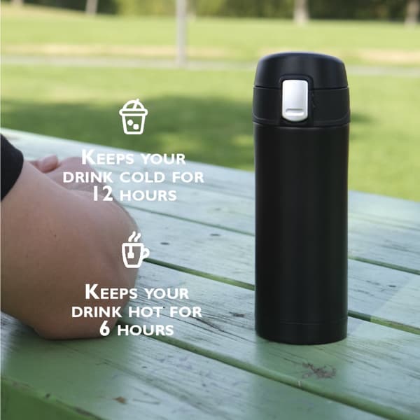 Termos Isolerad 300 ml – Zelected Push | Rostfritt Stål av Hög Kvalitet | Håller Drycker Varma i 6h & Kalla i 12h | Låsbart & 100% Vattentätt