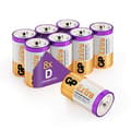 Miniatyrbild 1 av 5: GP Alkaliska D- batteri 8-pack| GP Extra | LR20 1.5V Mono-batteri | Lång livslängd, högre effektivitet, används i digitala pennor, stylus, laserljus
