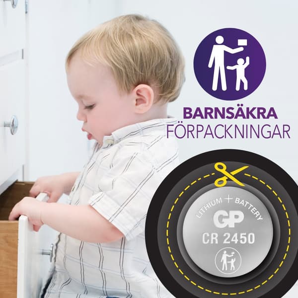 GP CR2450 - Litiumbatteri 10-pack| GP Extra | CR 2450 3V batteri | Lång livslängd, högre effektivitet och daglig användning