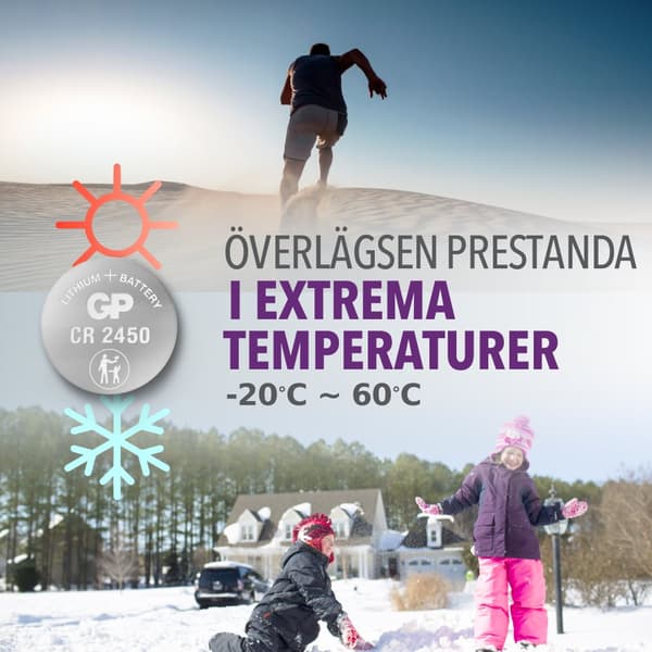GP CR2450 - Litiumbatteri 10-pack| GP Extra | CR 2450 3V batteri | Lång livslängd, högre effektivitet och daglig användning