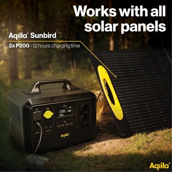 Bärbart kraftverk 1500W -Aqiila Powerbird S1500-1568Wh - mångsidigt powerstation för camping, resor och nödsituationer - Powerbank hög kapacitet, snab
