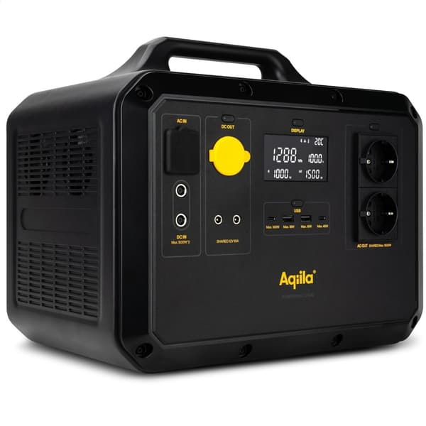 Bärbart kraftverk 1500W -Aqiila Powerbird S1500-1568Wh - mångsidigt powerstation för camping, resor och nödsituationer - Powerbank hög kapacitet, snab