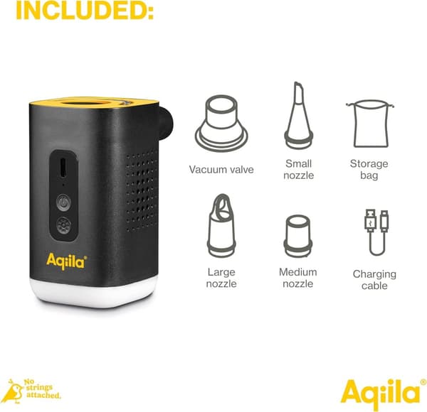Bärbar luftpump och högpresterande kompressor med fickstativ | Aqiila Airbird C2 | Snabb installation och automatisk avstängning, exakt och enkel uppb