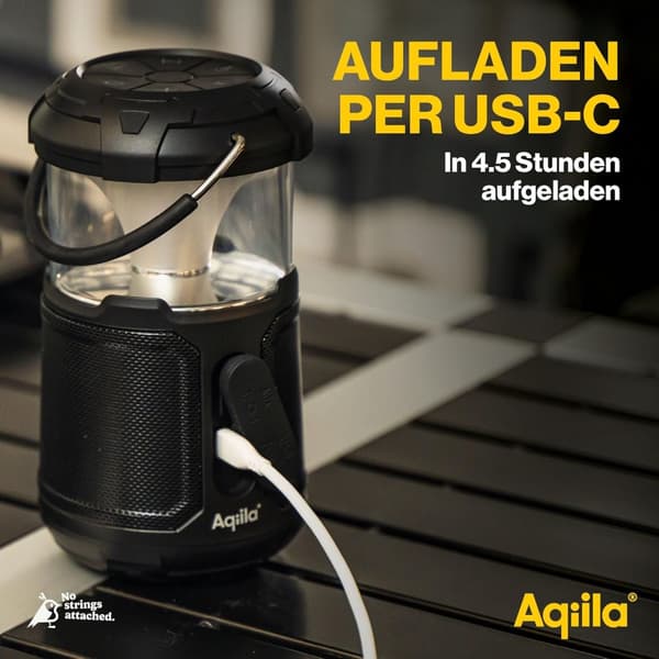Aqiila Soundbird B10, Dimbar LED-Lampa med Bluetooth-Högtalare och 10,000 mAh Powerbank - 360° Ljud & Ljus, Bärbar och Lätt att Använda [Energiklass G