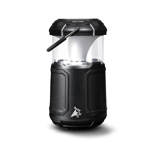 Aqiila Soundbird B10, Dimbar LED-Lampa med Bluetooth-Högtalare och 10,000 mAh Powerbank - 360° Ljud & Ljus, Bärbar och Lätt att Använda [Energiklass G Svart