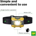 Miniatyrbild 4 av 9: GP Kraftfull pannlampa | GP CH45 Discovery | Ljus i 3 Lägen, Justerbar | Vattentät, Lättviktig LED för Fiske, camping [Energiklass D]