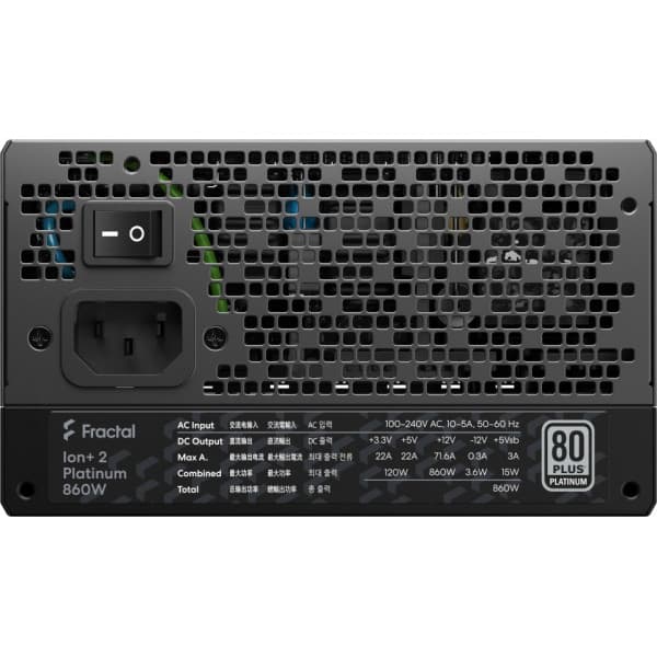 Fractal Design Ion+ 2 80 PLUS Platinum - ATX-strømforsyning, 860 W