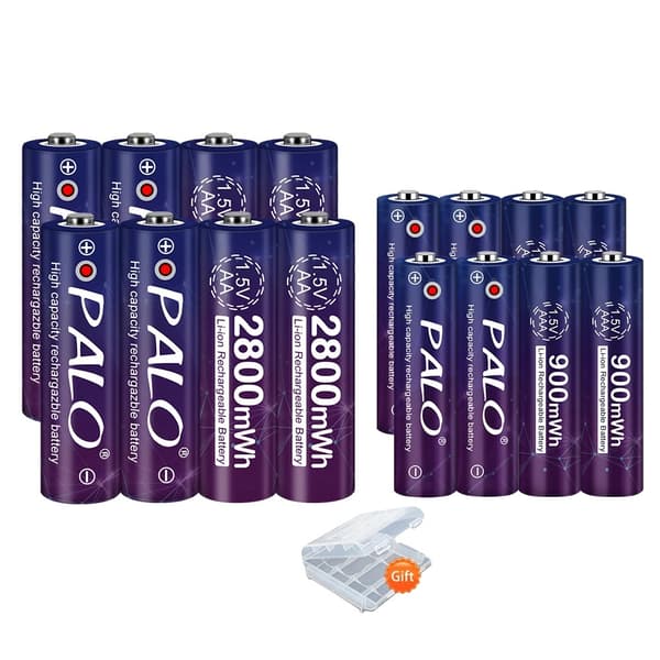 PALO Genopladeligt Batterisæt, 8 AA 8 AAA, 2-Slots Oplader,8 AA 8 AAA, 1,5V 8 AA 8 AAA