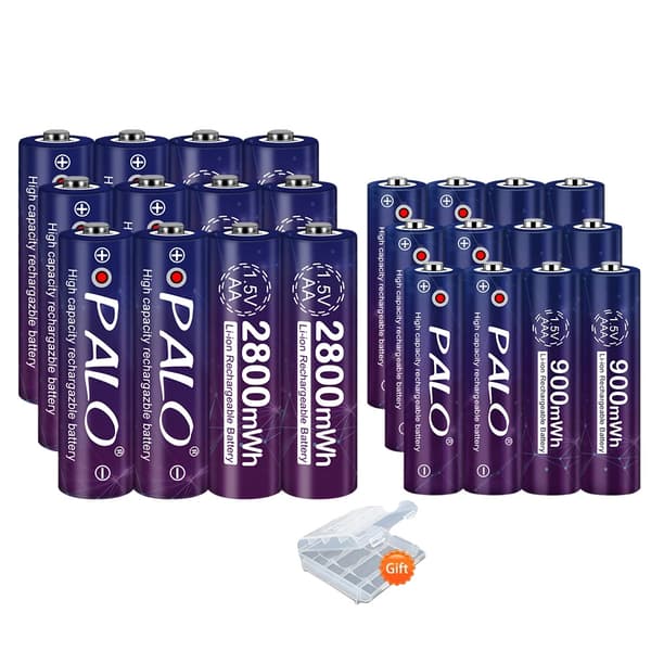 PALO Genopladeligt Batterisæt, 8 AA 8 AAA, 2-Slots Oplader,8 AA 8 AAA, 1,5V
