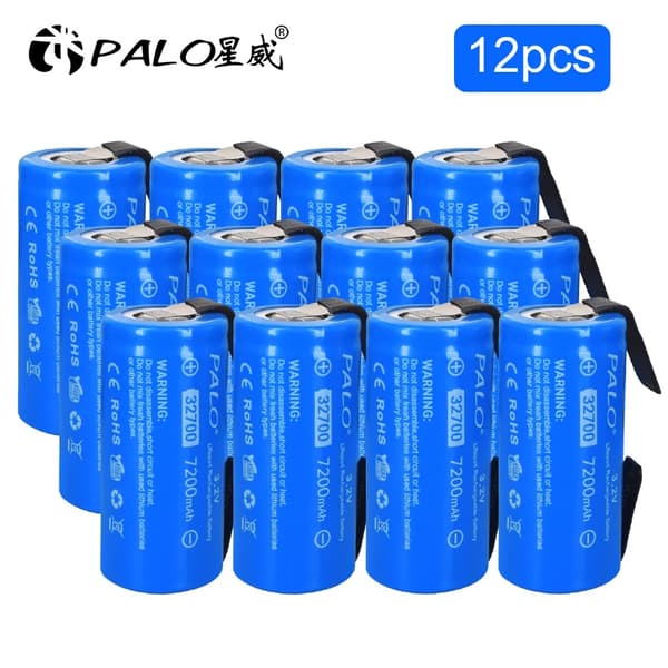 PALO LiFePO4-batteri, 7200mAh kapacitet, 3,2V spænding,8 stk.