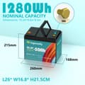 Miniatyrbillede 2 af 2: 24V LiFePO4-batteri, 50AH kapacitet, 25,6V spænding,24V 50AH