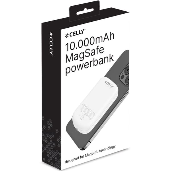 Celly MAGPB10000PRO PowerBank 10W MagSafe Trådlös laddning 10.000mAh – Vit