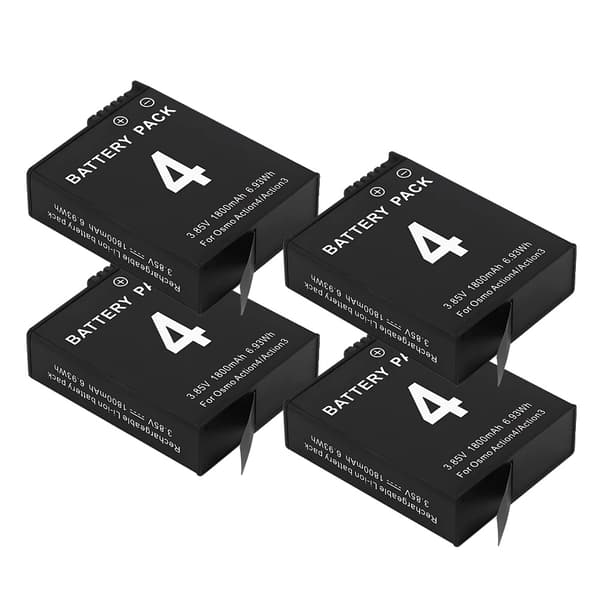 DJI Osmo Action Batteri, 1800mAh Kapacitet, Letvægtsdesign,4 stk. batteri 4pcs Battery