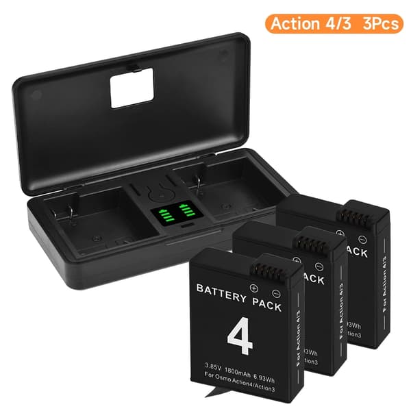 DJI Osmo Action Batteri, 1800mAh Kapacitet, Letvægtsdesign,4 stk. batteri