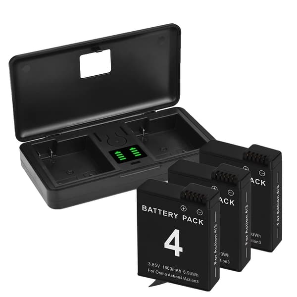 DJI Osmo Action Batteri, 1800mAh Kapacitet, Letvægtsdesign,4 stk. batteri