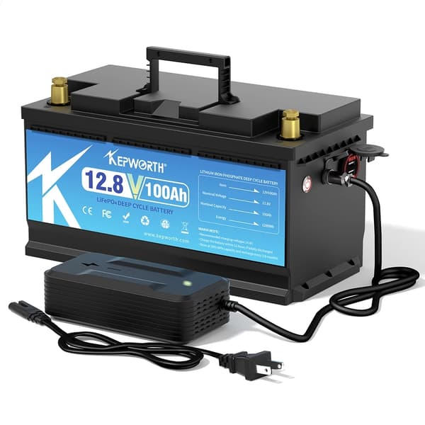 12V 100Ah Lithium Jern Fosfat Batteri, Over 6000 Cyklusser, USB Port Tilgængelig,12V 100AH 332mm