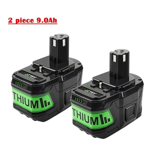 Batteribytespaket, högkapacitetsalternativ, kompatibelt med Ryobi-verktyg,2 stycken 9.0Ah