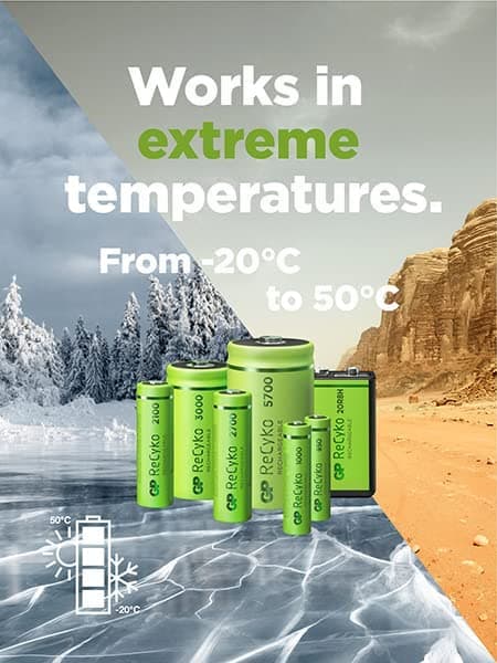 GP Laddningsbara AA- batteri 4-pack| GP Recyko| AA NiMH 1.2V LR06 Förladdade, högpresterande batterier med hög kapacitet