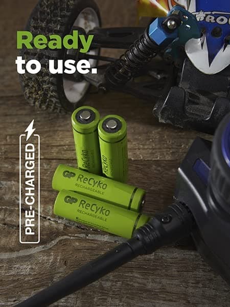 GP Laddningsbara AA- batteri 4-pack| GP Recyko| AA NiMH 1.2V LR06 Förladdade, högpresterande batterier med hög kapacitet