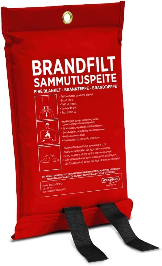 Housegard Brandfilt 120x120 cm | röd | silikonbeläggning