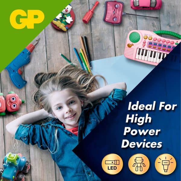 GP Alkaliska AA- batteri 40-pack| GP Ultra Plus|15A/LR6 1.5V batteri | Lång livslängd, högre effektivitet och daglig användning