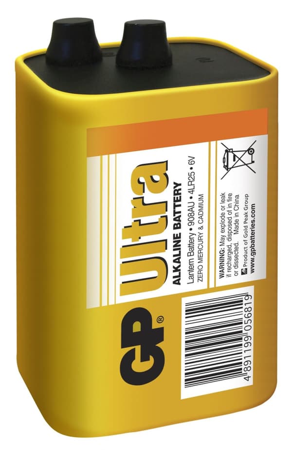 GP Ultra Alkaline 6V-batteri, 908AU/4LR25 bulk