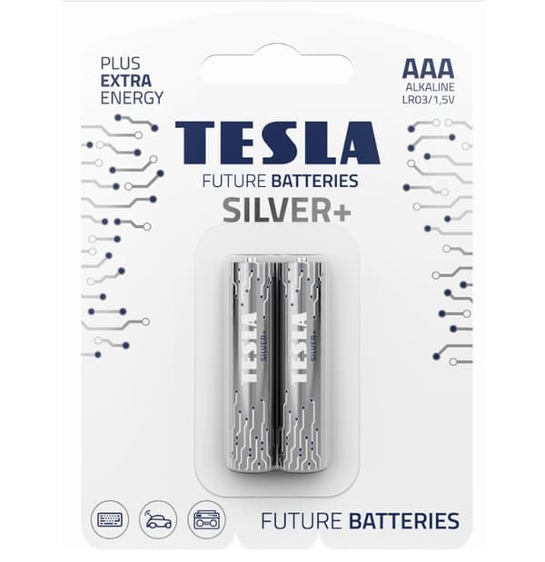 ALKALINE BATTERI TESLA SILVER+ LR03 B2 1,5V 2 STK