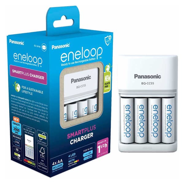 Eneloop Batterier Oplader Bq-cc55/+4aa Transparent