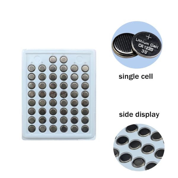CR1220 Lithium Knapcellebatterier, 50mAh kapacitet, kompakt størrelse, bulkpakke med 500 stk.