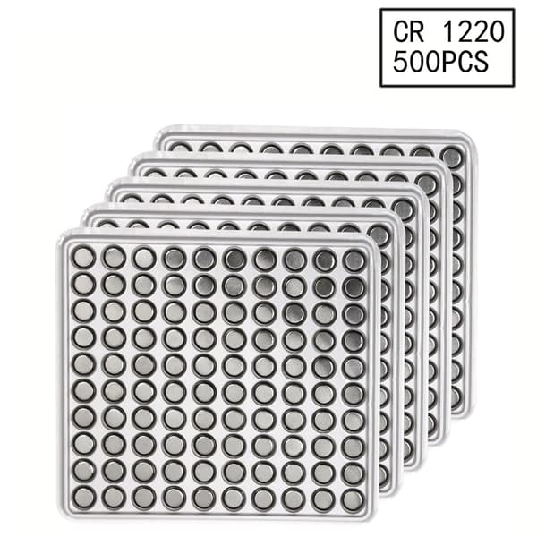 CR1220 Lithium Knapcellebatterier, 50mAh kapacitet, kompakt størrelse, bulkpakke med 500 stk.