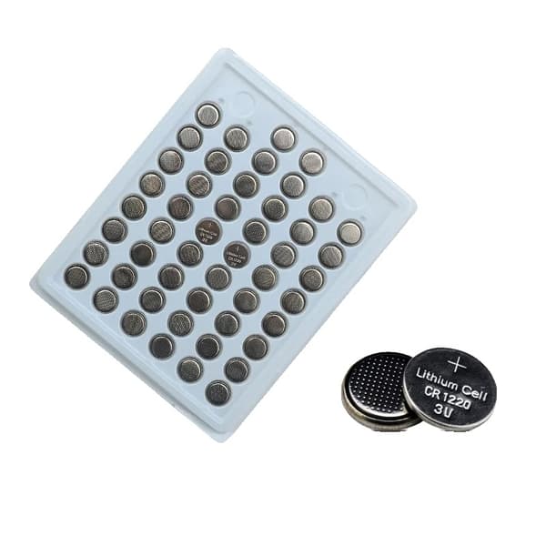 CR1220 Lithium Knapcellebatterier, 50mAh kapacitet, kompakt størrelse, bulkpakke med 500 stk.