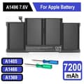 Miniatyrbillede 2 af 2: Erstatningsbatteri til MacBook Air 13", 7200mAh kapacitet, overopladningsbeskyttelse,A1405 A1466, 7200mAh