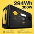 Miniatyrbild 3 av 7: Bärbart kraftverk på 300 W och vikbar solpanel på 100 W - hög kapacitet med snabbladdning och inbyggd säkerhet för camping, resor och nödsituationer