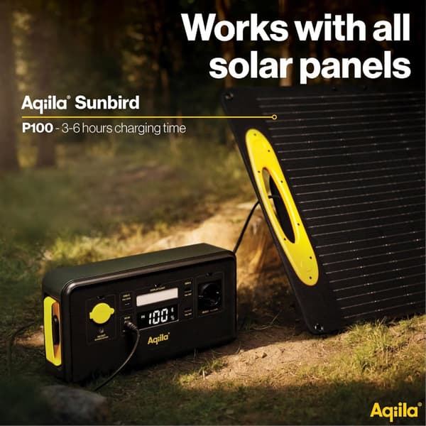 Bärbart kraftverk på 300 W och vikbar solpanel på 100 W - hög kapacitet med snabbladdning och inbyggd säkerhet för camping, resor och nödsituationer