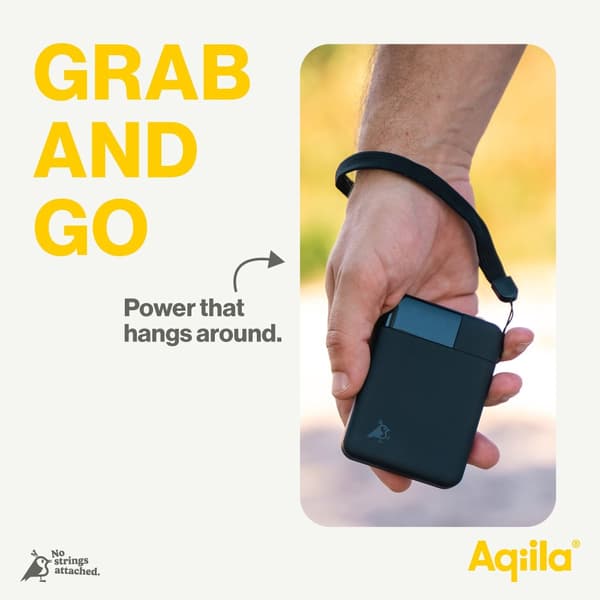 Powerbank  5000 mAh Aqiila Powerbird B5B - Kompakt Powerbank för Laddning av 3 Enheter Samtidigt, 12W Snabbladdning, Svart