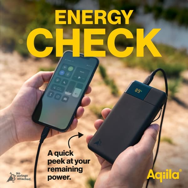 Powerbank 10 000 mAh – Aqiila Powerbird B10B - Laddare för 3 Enheter Samtidigt, 20W Snabbladdning, Perfekt för Vardagsbruk, Svart