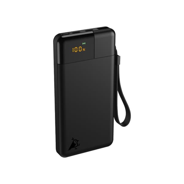Powerbank 10 000 mAh – Aqiila Powerbird B10B - Laddare för 3 Enheter Samtidigt, 20W Snabbladdning, Perfekt för Vardagsbruk, Svart Svart