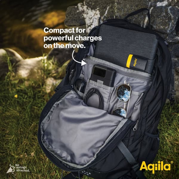 Aqiila Powerbank Powerbird B20B 20 000 mAh – Snabbladdare för Tre Enheter, 20W Snabbladdning, Laddar Mobil Fyra Gånger, Svart