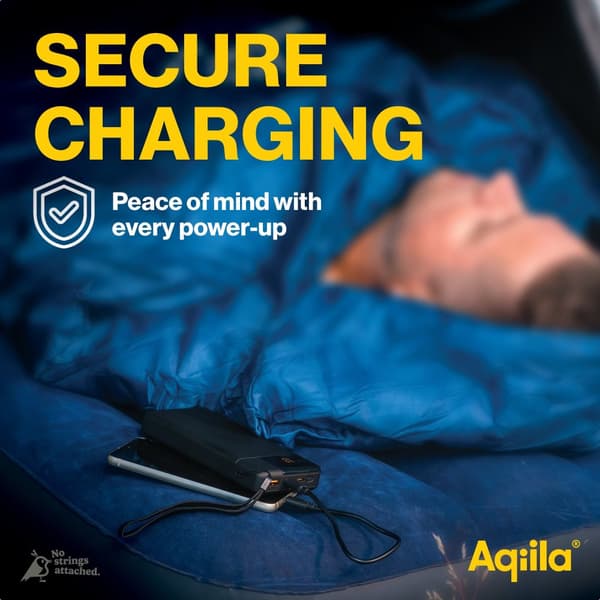 Aqiila Powerbank Powerbird B20B 20 000 mAh – Snabbladdare för Tre Enheter, 20W Snabbladdning, Laddar Mobil Fyra Gånger, Svart