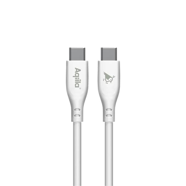 USB-C till USB-C Kabel 2m 60W | Silikon Snabbladdning Kabel | Aqiila Cablebird CS12 Trasselfri med Kabelpåse