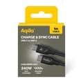 Miniatyrbild 7 av 8: USB-C till USB-C Kabel 1m 240W | Snabbladdning Flätad Nylon | Aqiila Cablebird CB11 Hållbar Kabel