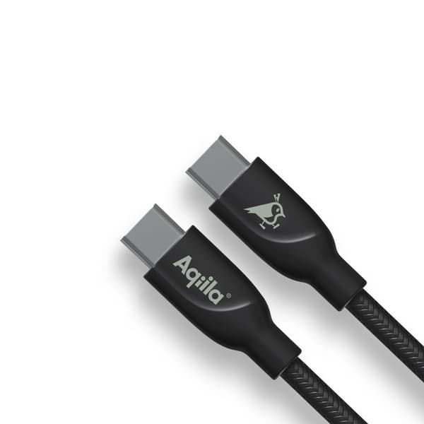 USB-C till USB-C Kabel 3m | 240W Snabbladdning | Flätad Laddningskabel för Laptop, Smartphone & Surfplatta | Aqiila Cablebird CB13